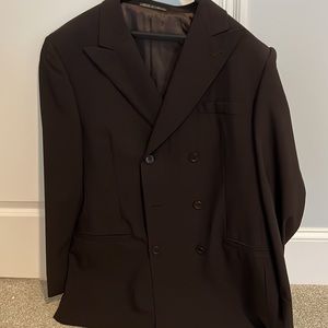 mens vintage versace plum brown double breasted suit